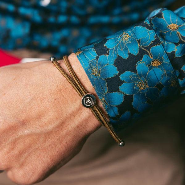 Swole Panda Rope Bracelet - Khaki & Brown Stripe