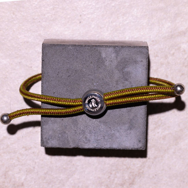 Swole Panda Rope Bracelet - Khaki & Brown Stripe