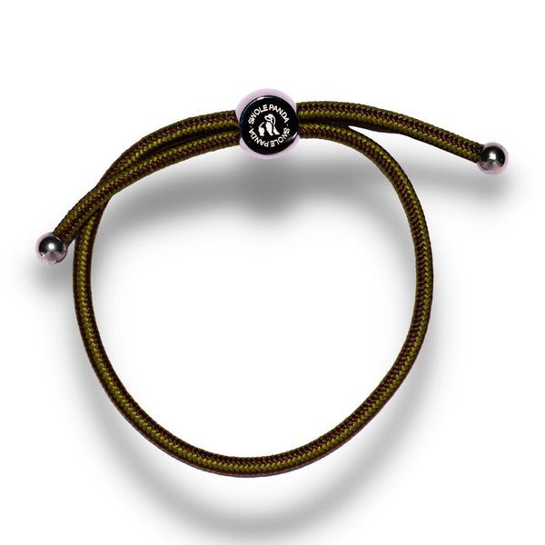swole panda Rope Bracelet - Khaki & Brown Stripe