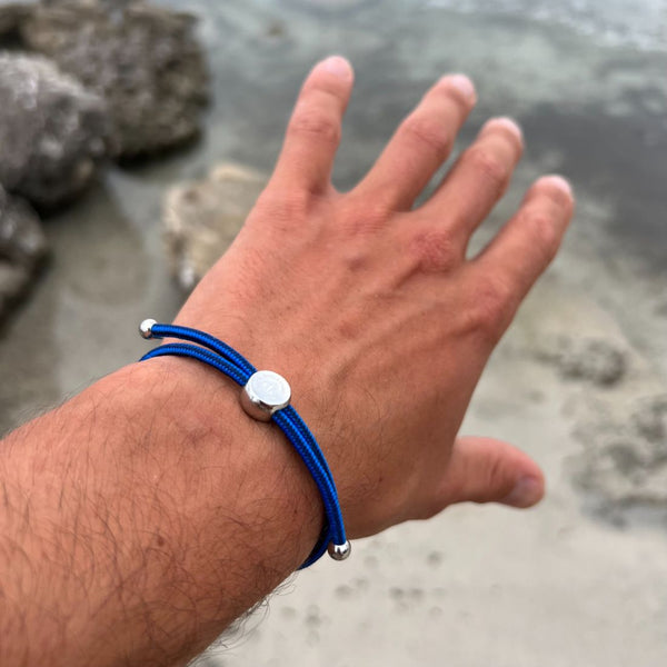 Swole Panda Rope Bracelet - Navy Stripe