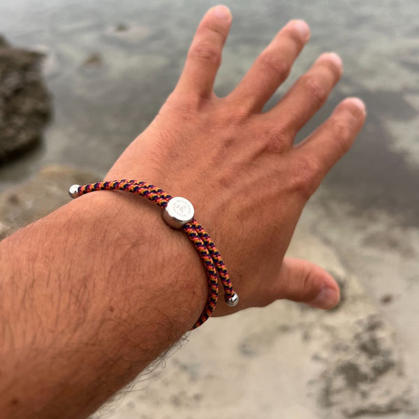 Swole Panda Rope Bracelet - Orange & Yellow Zigzag