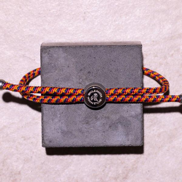 Swole Panda Rope Bracelet - Orange & Yellow Zigzag