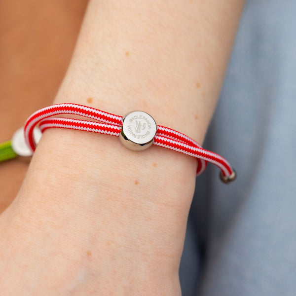 Swole Panda Rope Bracelet - Red & White Stripe