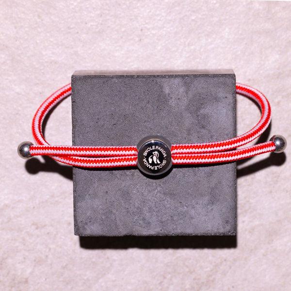 Swole Panda Rope Bracelet - Red & White Stripe