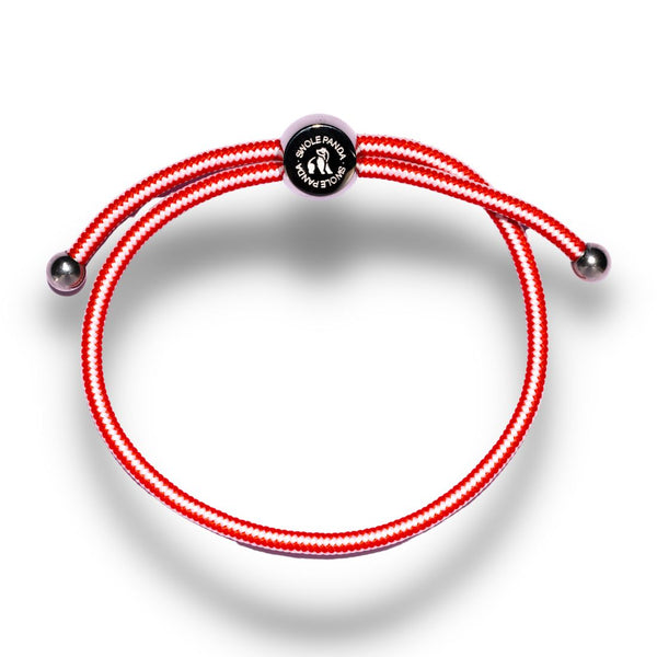 swole panda Rope Bracelet - Red & White Stripe