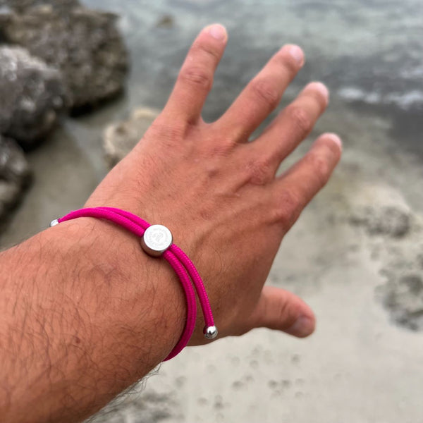 Swole Panda Rope Bracelet - Rich Pink