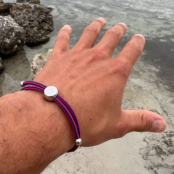 Swole Panda Rope Bracelet - Rich Pink Stripe