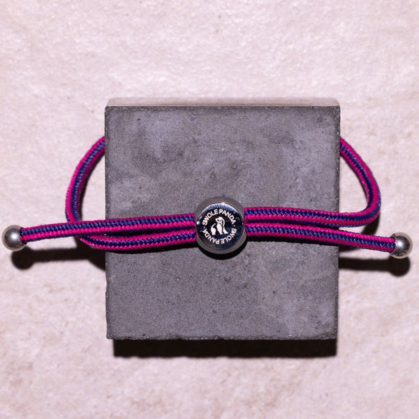 Swole Panda Rope Bracelet - Rich Pink Stripe