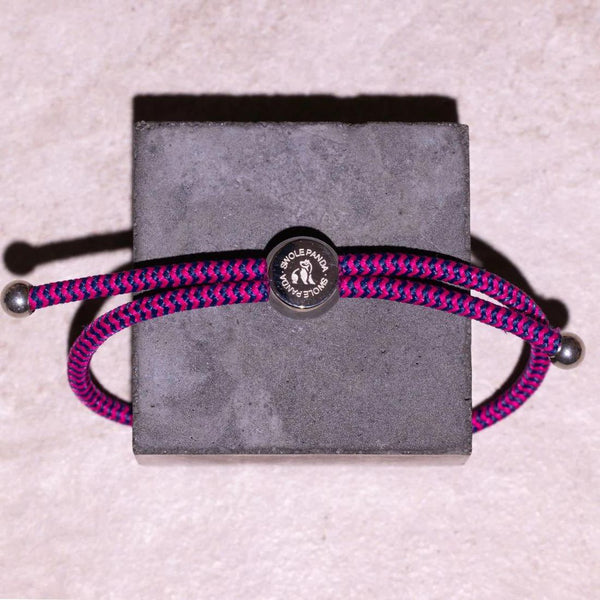 Swole Panda Rope Bracelet - Rich Pink Zigzag