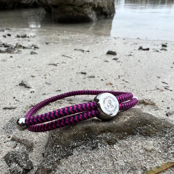 Swole Panda Rope Bracelet - Rich Pink Zigzag