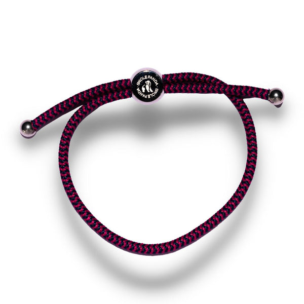 swole panda Rope Bracelet - Rich Pink Zigzag