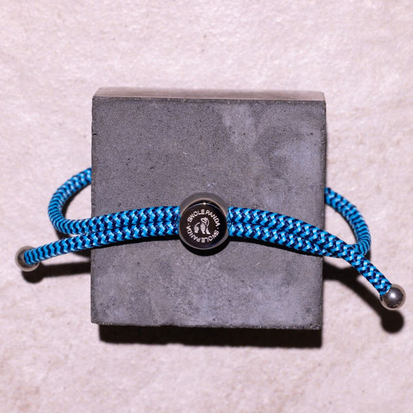 Swole Panda Rope Bracelet - Sky Blue Zigzag