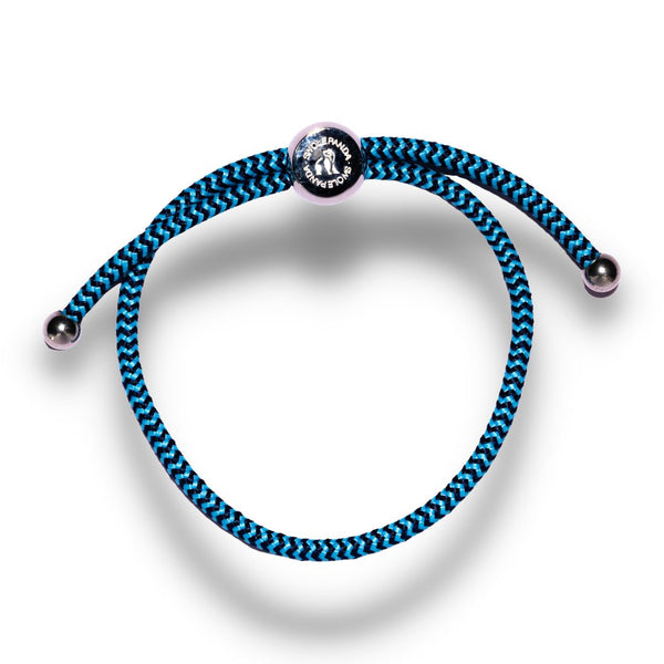 swole panda Rope Bracelet - Sky Blue Zigzag