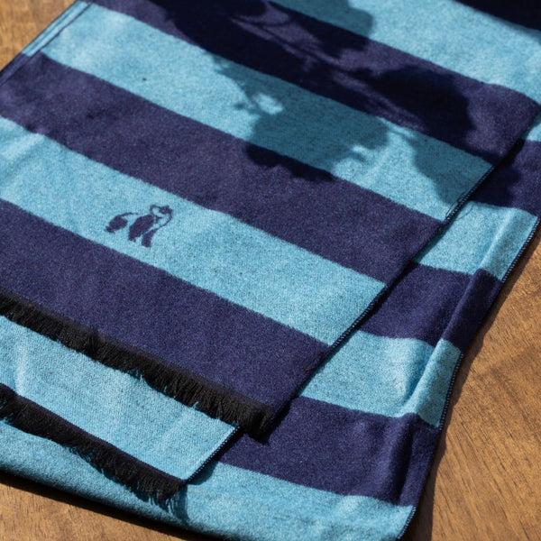 Swole Panda Sky Blue Stripe Bamboo Scarf