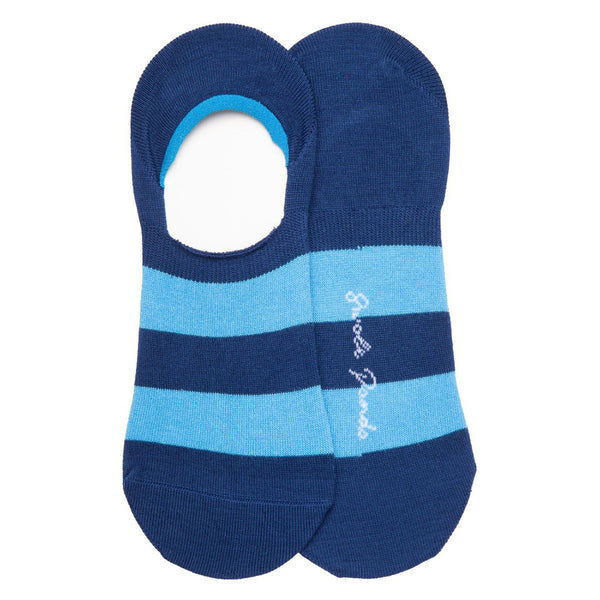 swole panda Sky Blue Striped "No-Show" Bamboo Socks
