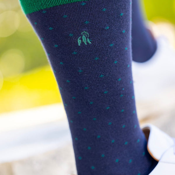 Swole Panda Spotted Navy Bamboo Socks