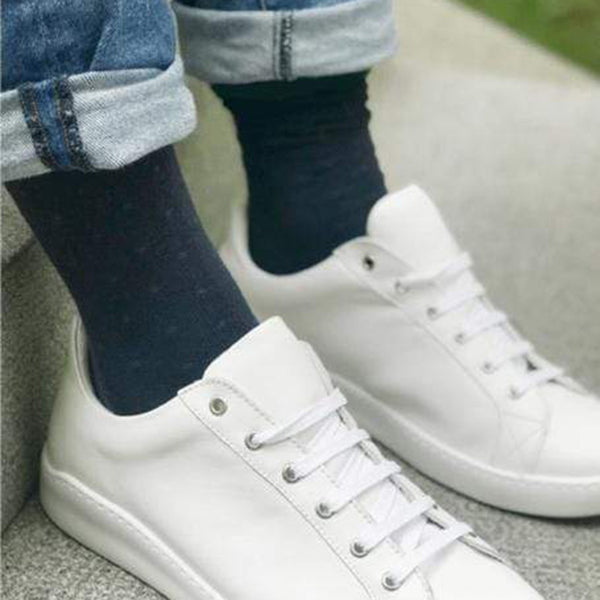 Swole Panda Spotted Navy Bamboo Socks (Comfort Cuff)