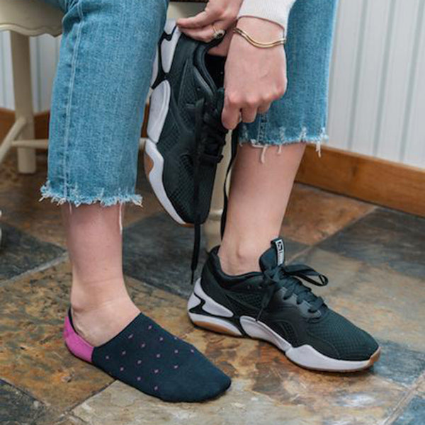 Swole Panda Spotted Pink "No-Show" Bamboo Socks