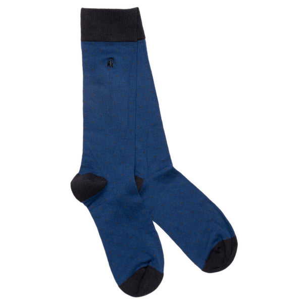 swole panda Spotted Royal Blue Bamboo Socks