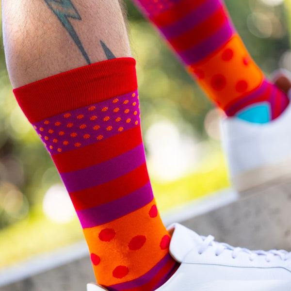 Swole Panda Stripe And Dot Bamboo Socks