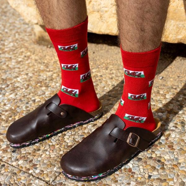 Swole Panda Welsh Flag Bamboo Socks