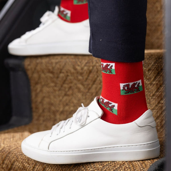 Swole Panda Welsh Flag Bamboo Socks