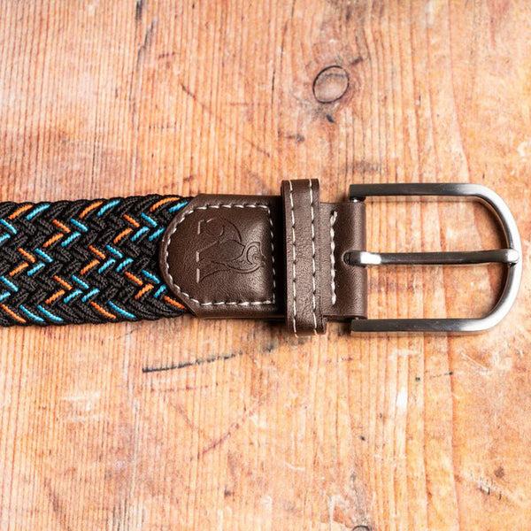 Swole Panda Woven Belt - Black Orange & Blue Dot