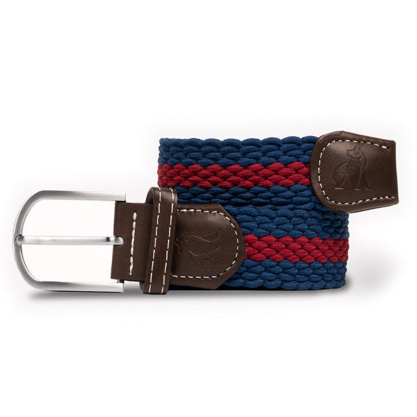 swole panda Woven Belt - Blue Burgundy Stripe