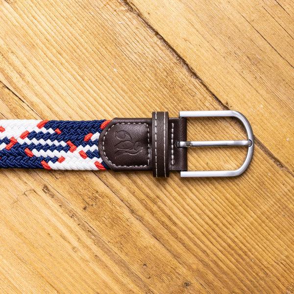 Swole Panda Woven Belt - Blue & Red Diagonal Stripe