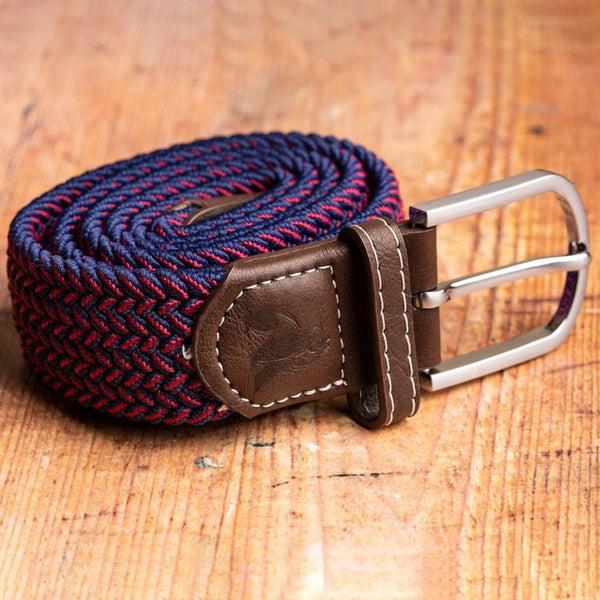 Swole Panda Woven Belt - Blue Red Fine Weave