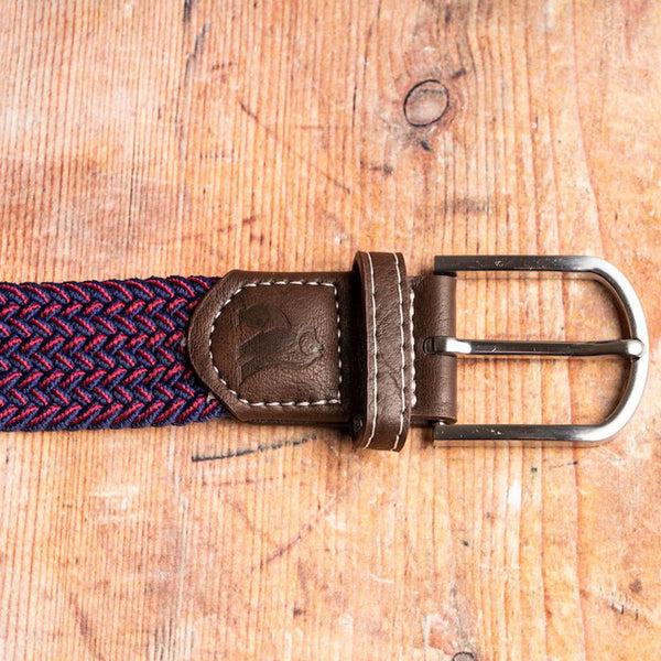 Swole Panda Woven Belt - Blue Red Fine Weave