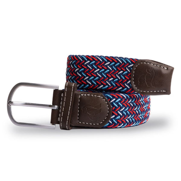 swole panda Woven Belt - Blue Red White Dot