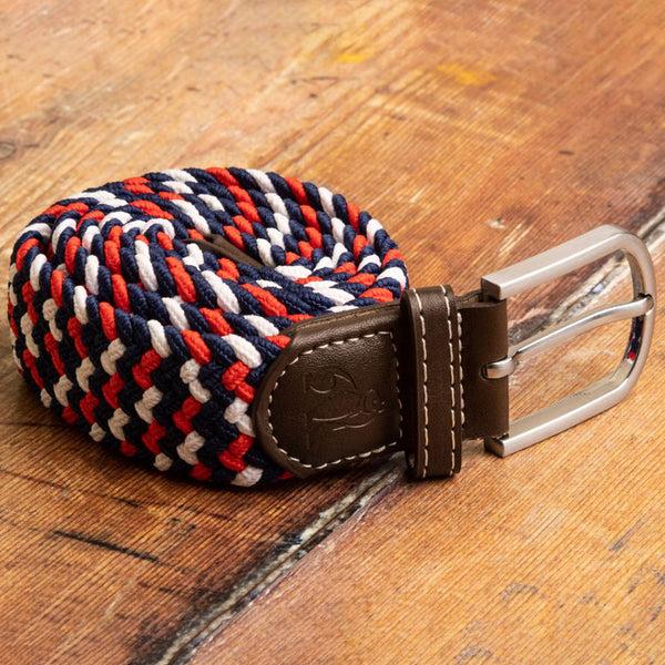 Swole Panda Woven Belt - Blue Red White Zigzag
