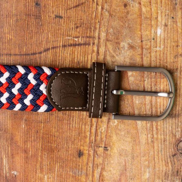 Swole Panda Woven Belt - Blue Red White Zigzag