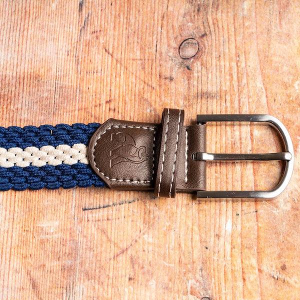Swole Panda Woven Belt - Blue White Stripe