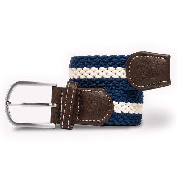 swole panda Woven Belt - Blue White Stripe