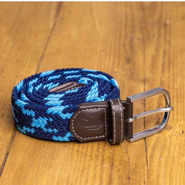 Swole Panda Woven Belt - Blue X Zigzag
