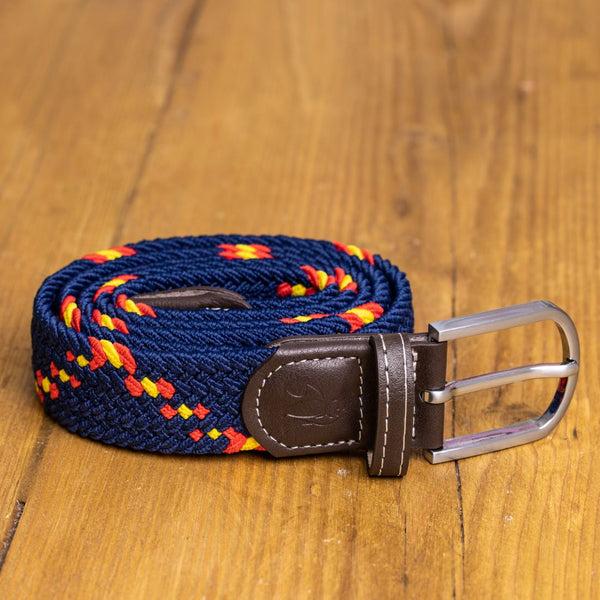 Swole Panda Woven Belt - Blue & Yellow Diagonal Stripe