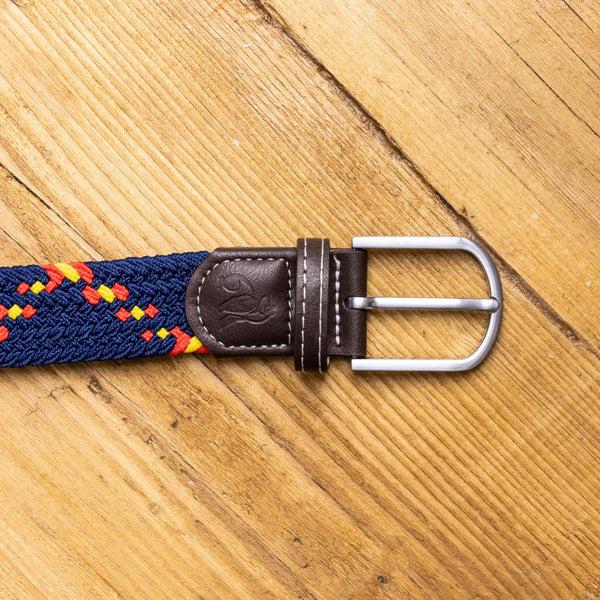 Swole Panda Woven Belt - Blue & Yellow Diagonal Stripe