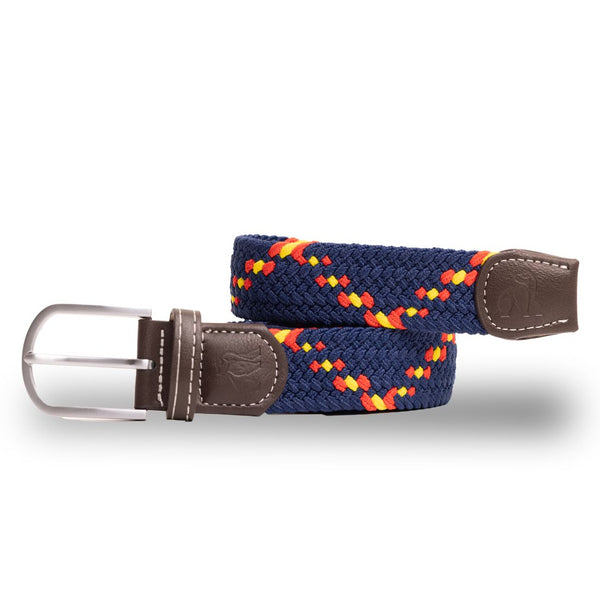 swole panda Woven Belt - Blue & Yellow Diagonal Stripe