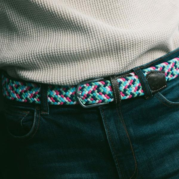 Swole Panda Woven Belt - Bright Zigzag