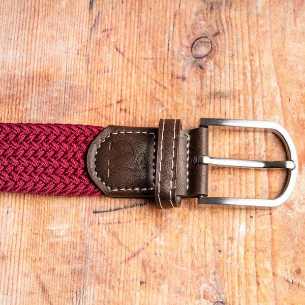 Swole Panda Woven Belt - Burgundy