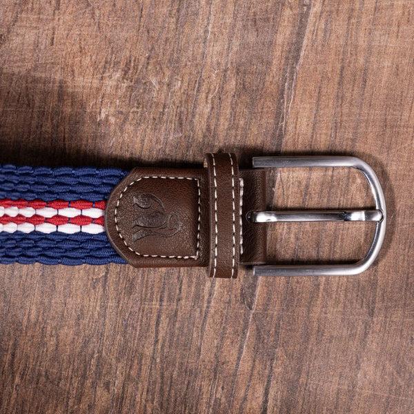 Swole Panda Woven Belt - Burgundy Fine Stripe