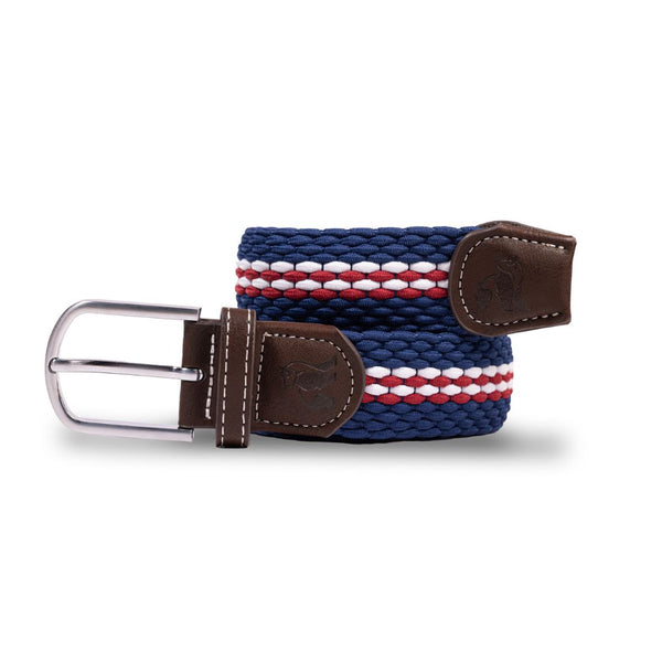 swole panda Woven Belt - Burgundy Fine Stripe