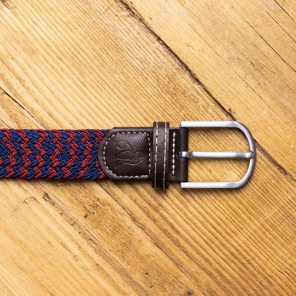 Swole Panda Woven Belt - Burgundy Zigzag
