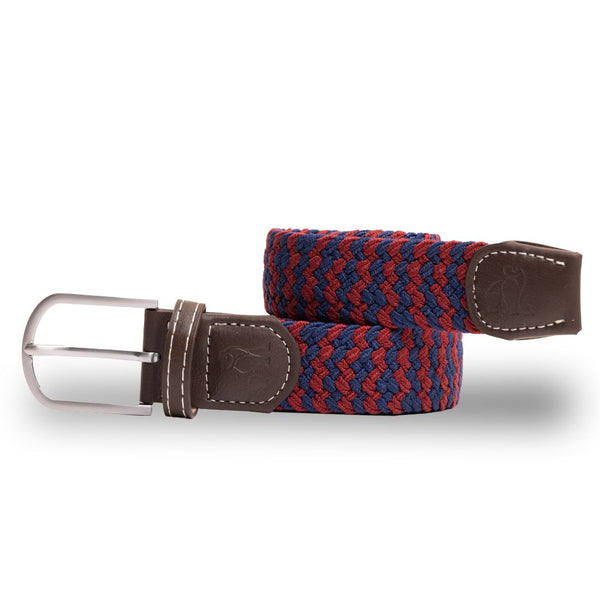 swole panda Woven Belt - Burgundy Zigzag