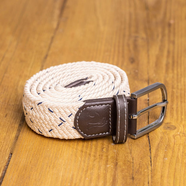 Swole Panda Woven Belt - Cream & Blue Dot