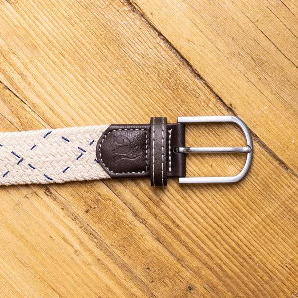 Swole Panda Woven Belt - Cream & Blue Dot