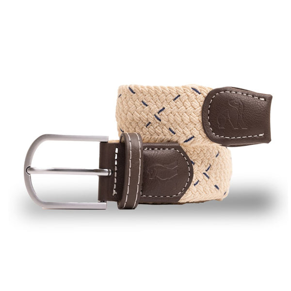 swole panda Woven Belt - Cream & Blue Dot