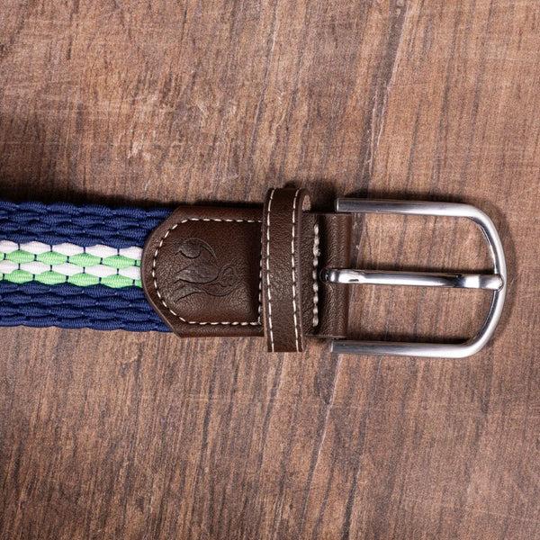 Swole Panda Woven Belt - Green Fine Stripe